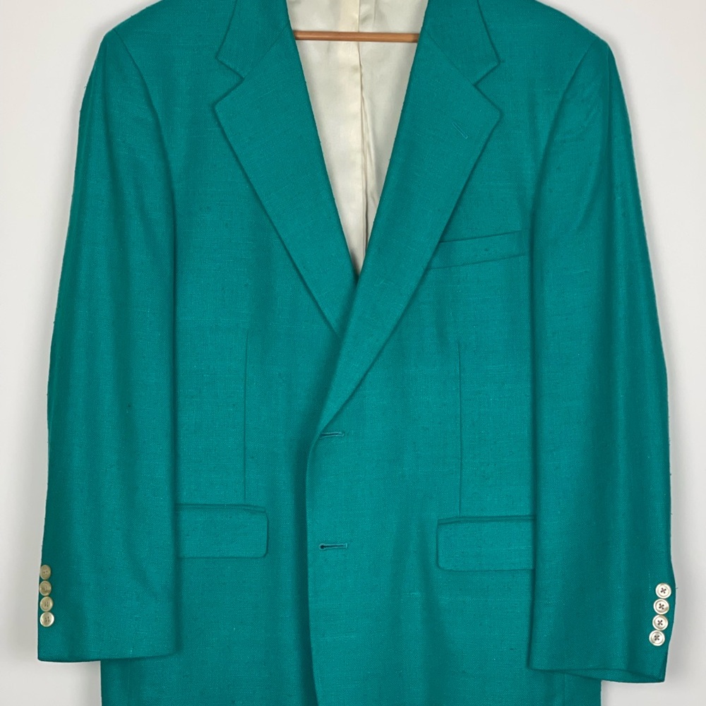 Men's Teal Linen Blazer